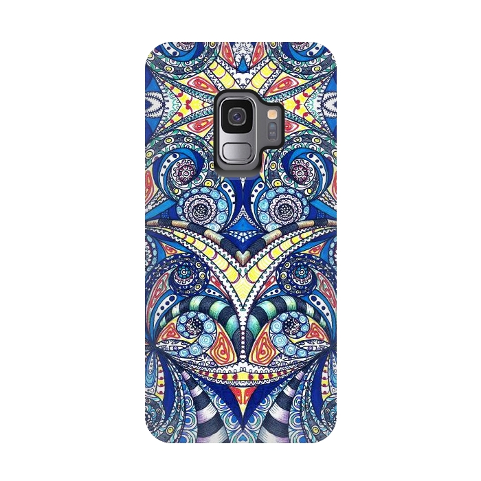 Galaxy S9 StrongFit Drawing Floral Zentangle G7B by Medusa GraphicArt