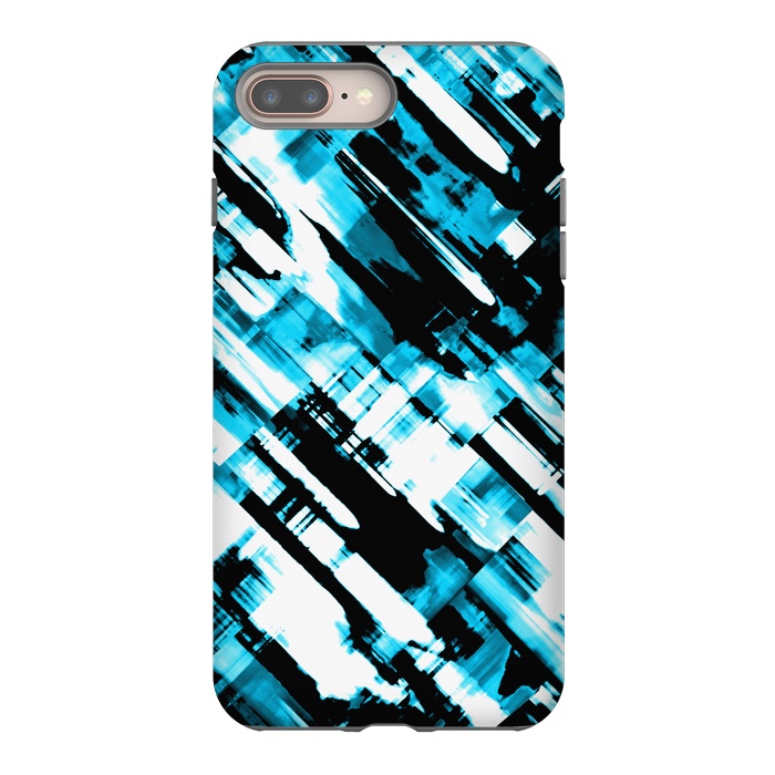iPhone 7 plus StrongFit Hot blue and black digital art G253 by Medusa GraphicArt
