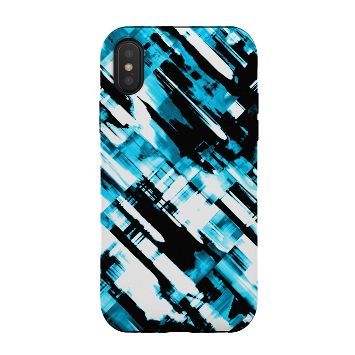 iPhone Xs / X StrongFit Hot blue and black digital art G253 by Medusa GraphicArt