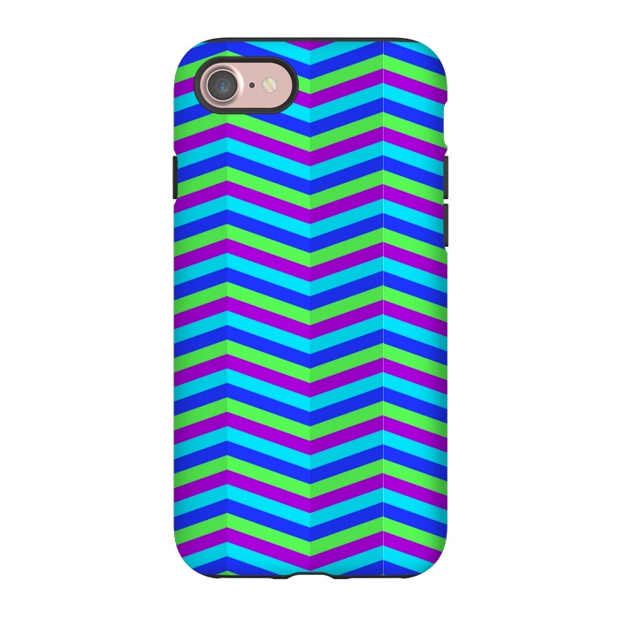 iPhone 7 StrongFit BLUE TRIANGLE LINES PATTERN by MALLIKA