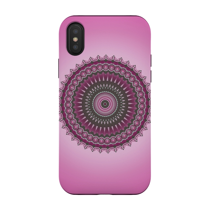iPhone Xs / X StrongFit Pink Mandala Ornament 2 by Andrea Haase