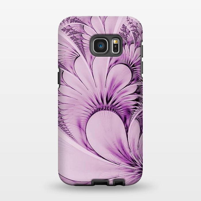 Galaxy S7 EDGE StrongFit Pink Fractal Flowers by Andrea Haase