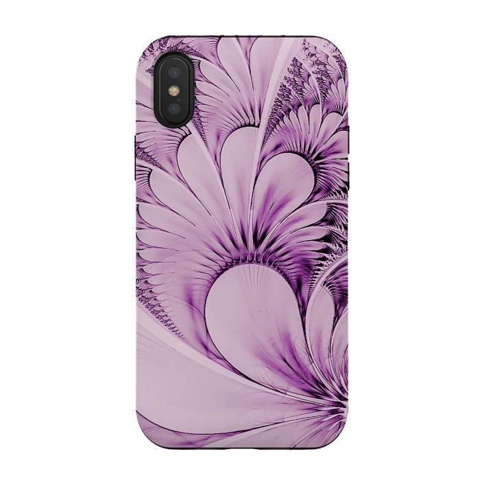 iPhone Xs / X StrongFit Pink Fractal Flowers by Andrea Haase
