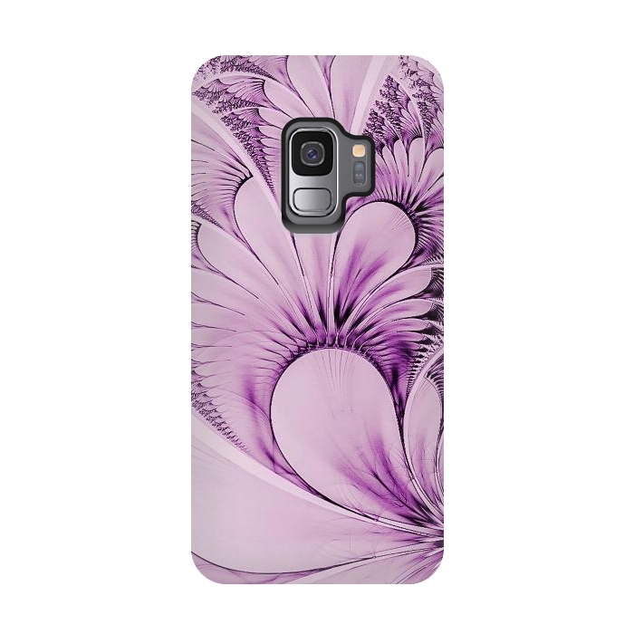 Galaxy S9 StrongFit Pink Fractal Flowers by Andrea Haase