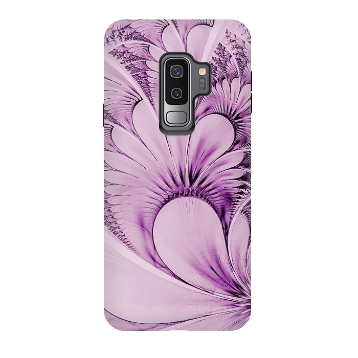 Galaxy S9 plus StrongFit Pink Fractal Flowers by Andrea Haase