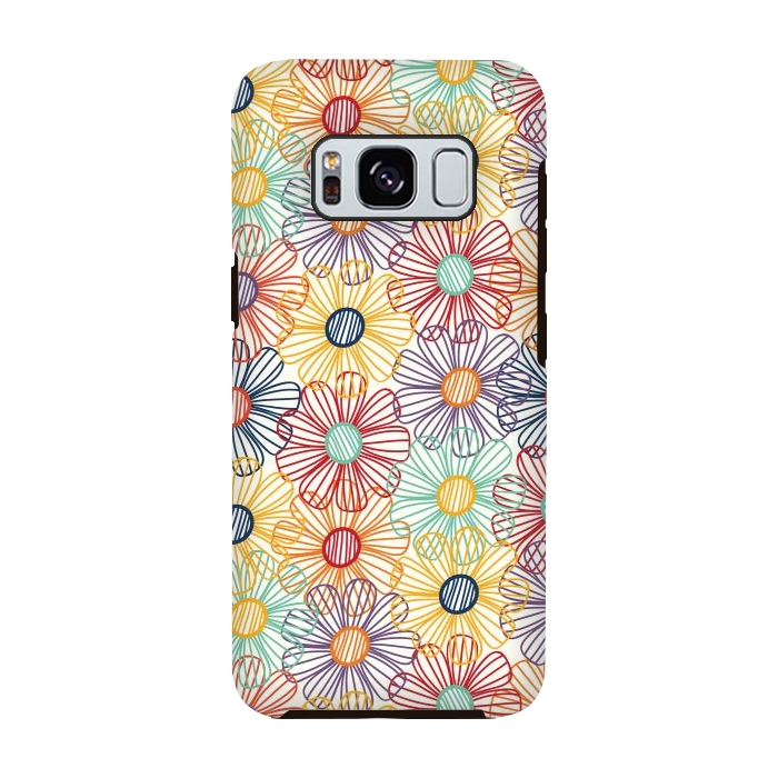 Galaxy S8 StrongFit RAINBOW FLORAL by TracyLucy Designs