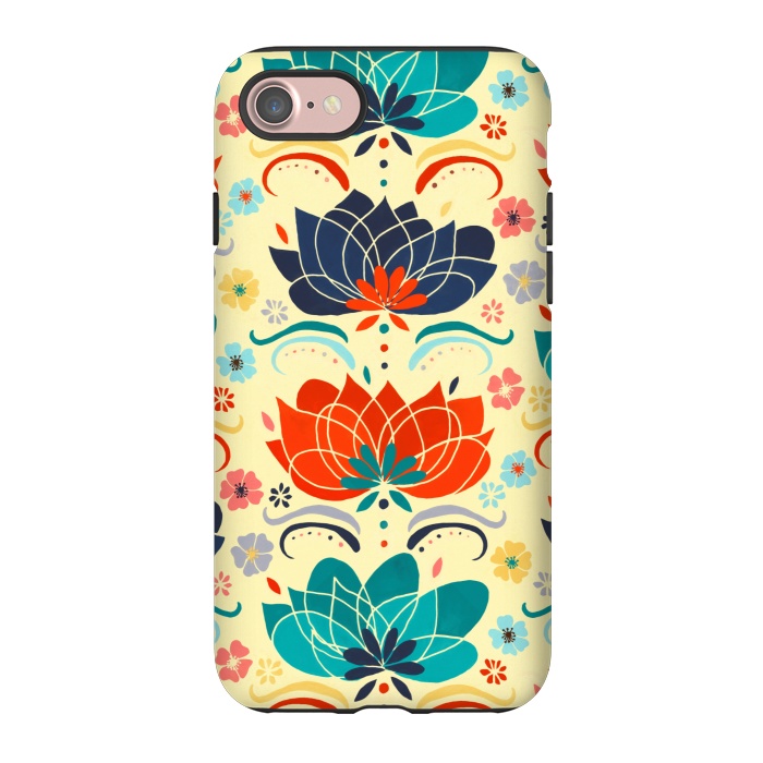 iPhone 7 StrongFit 1960s Hippie Floral  by Tigatiga