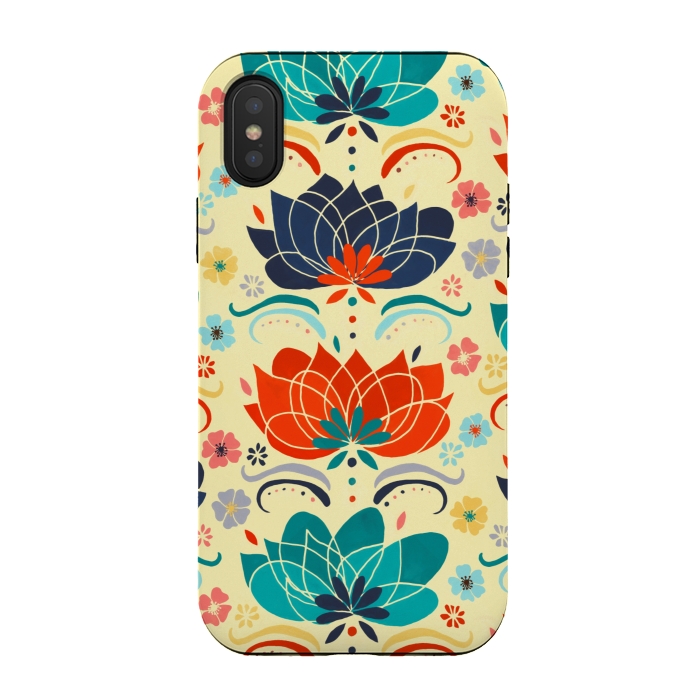 iPhone Xs / X StrongFit 1960s Hippie Floral  by Tigatiga
