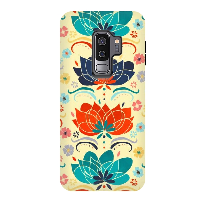 Galaxy S9 plus StrongFit 1960s Hippie Floral  by Tigatiga