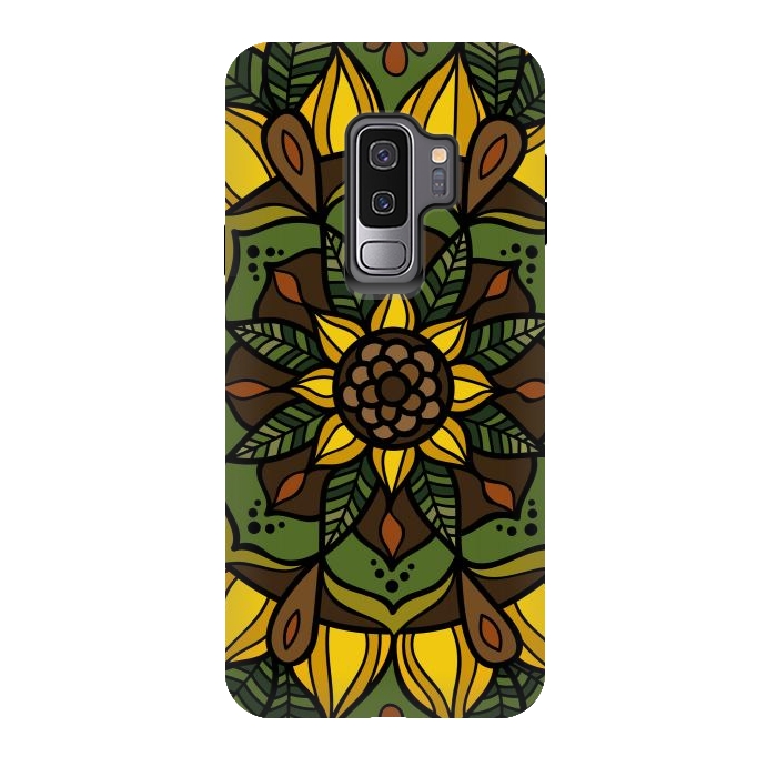 Galaxy S9 plus StrongFit Sunflower Mandala by Majoih
