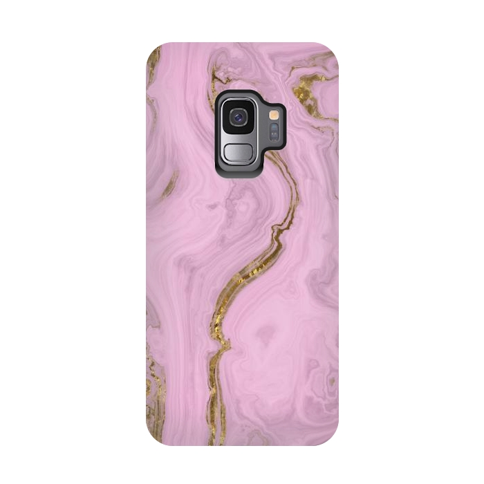 Galaxy S9 StrongFit Elegant Pink Marble With Gold 2 by Andrea Haase
