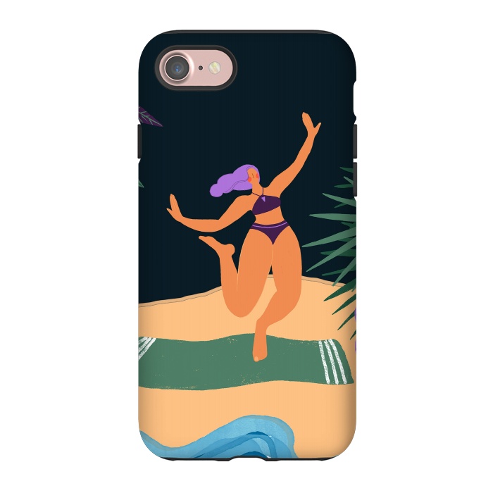 iPhone 7 StrongFit Eve - Dancing Girl at Tropical Jungle Beach by  Utart