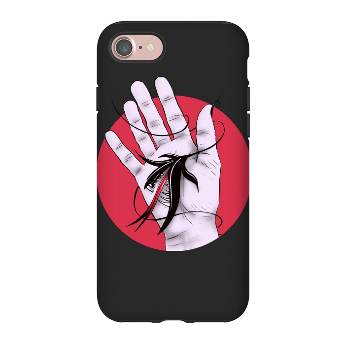 iPhone 7 StrongFit Creepy Gothic Hand Biting Flower Monster Weird Art by Boriana Giormova