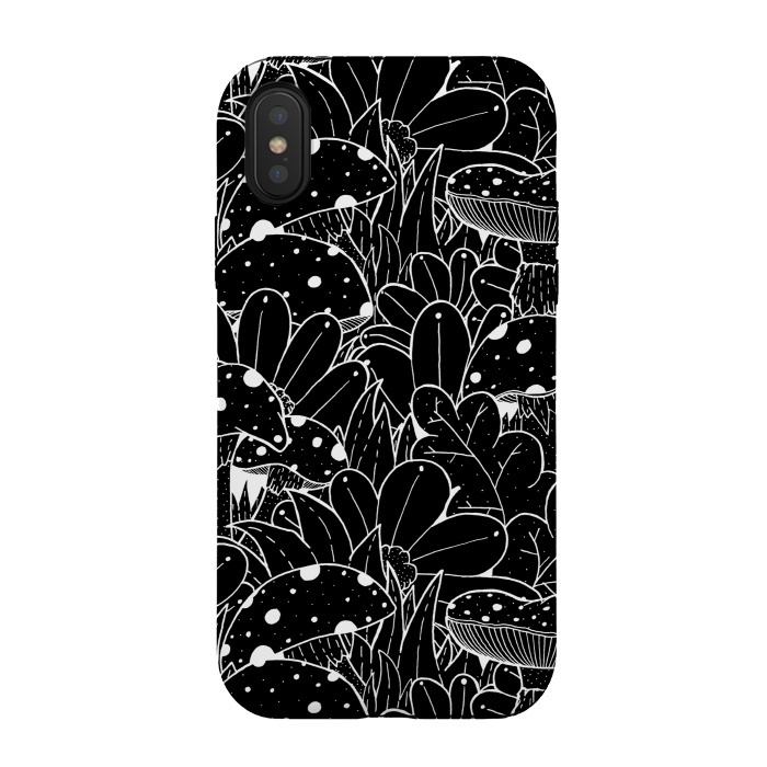 iPhone Xs / X StrongFit Black and white autumn pattern by Steve Wade (Swade)