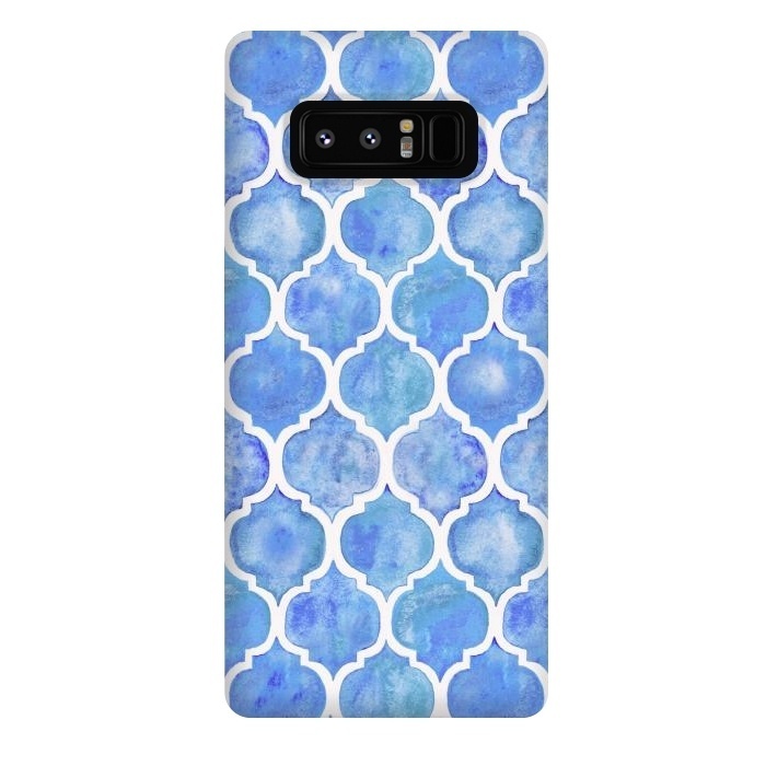 Galaxy Note 8 StrongFit Cornflower Blue Textured Moroccan Pattern by Micklyn Le Feuvre