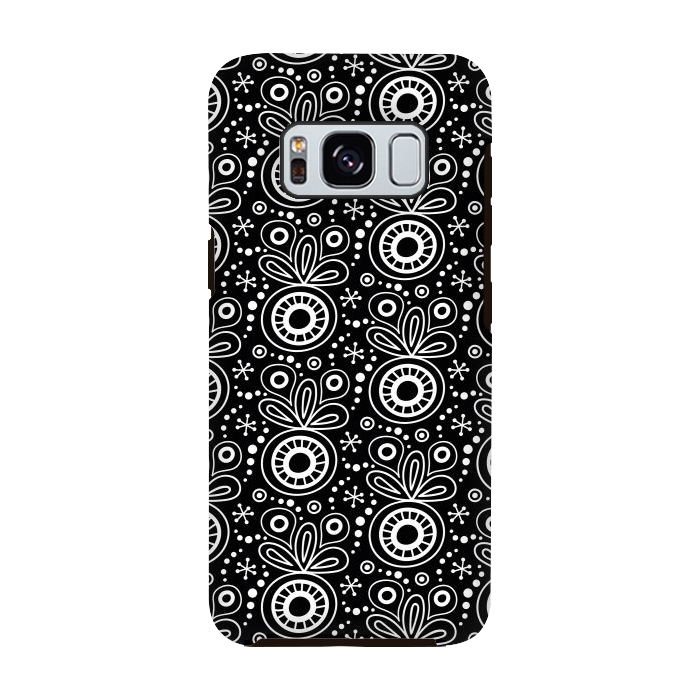 Galaxy S8 StrongFit Abstract Doodle Pattern Black by Majoih