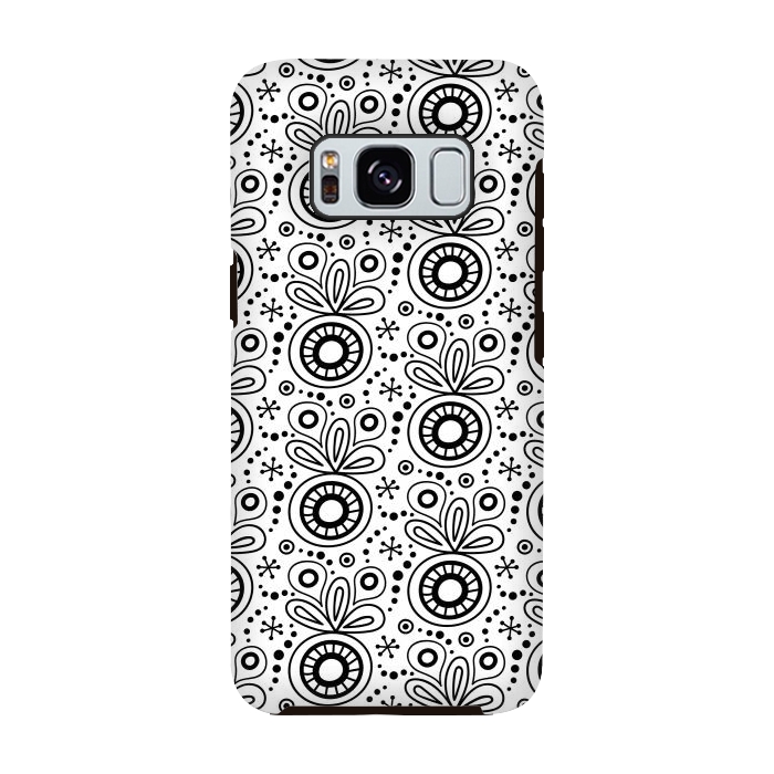 Galaxy S8 StrongFit Abstract Doodle Pattern White by Majoih
