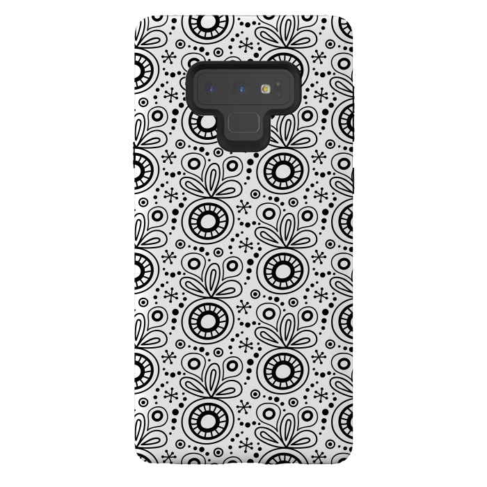 Galaxy Note 9 StrongFit Abstract Doodle Pattern White by Majoih
