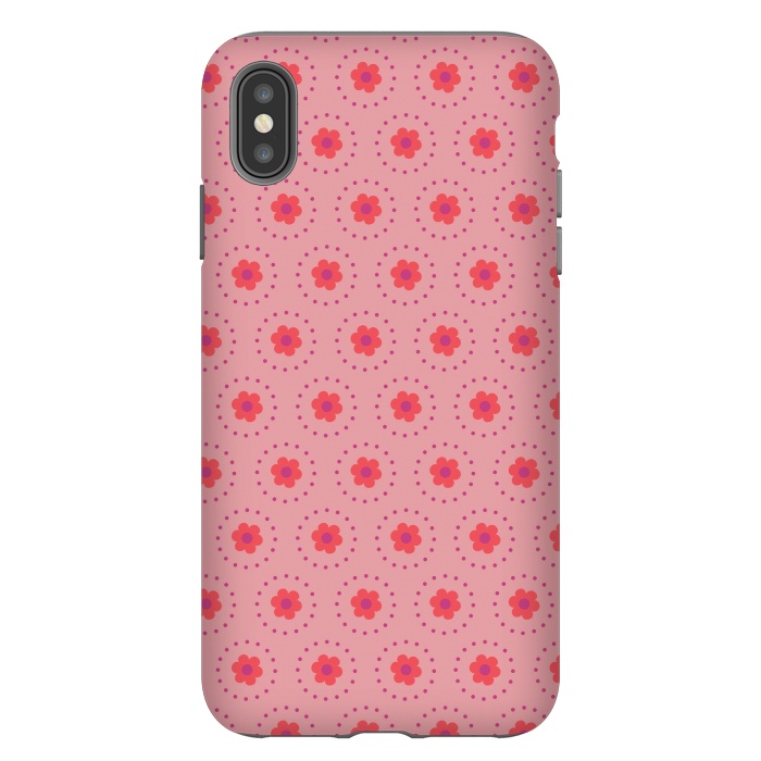 iPhone Xs Max StrongFit Pink Circular Floral by Rosie Simons