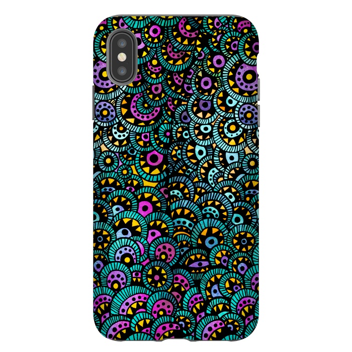 iPhone Xs Max StrongFit Peacock Tail by Pom Graphic Design