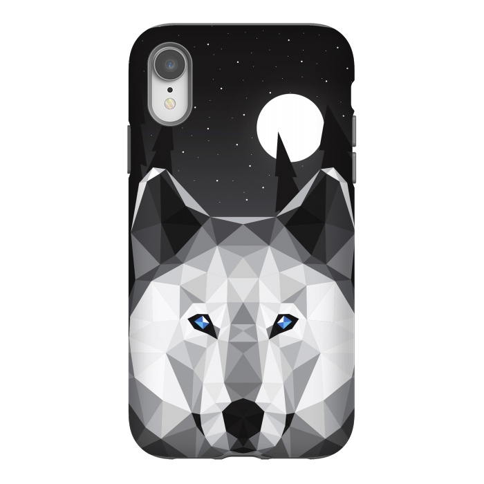 iPhone Xr StrongFit The Tundra Wolf by Davies Babies