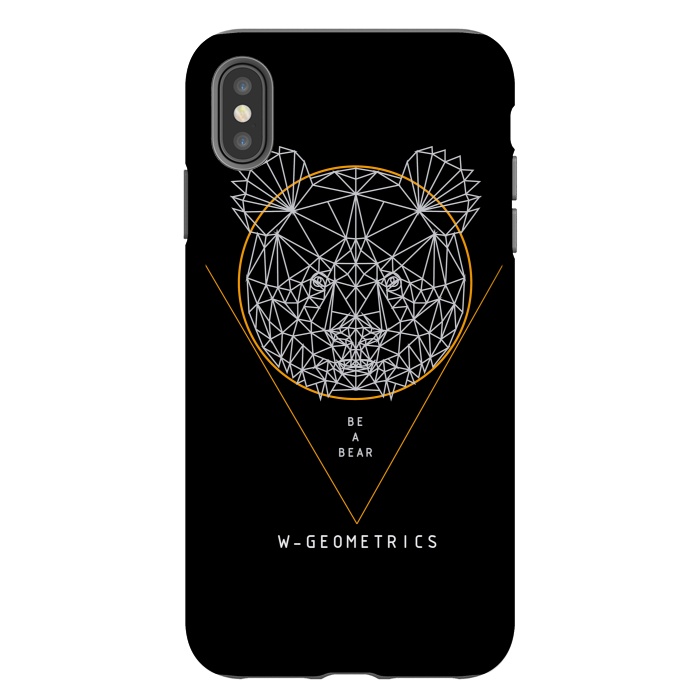 iPhone Xs Max StrongFit Bear Black by W-Geometrics
