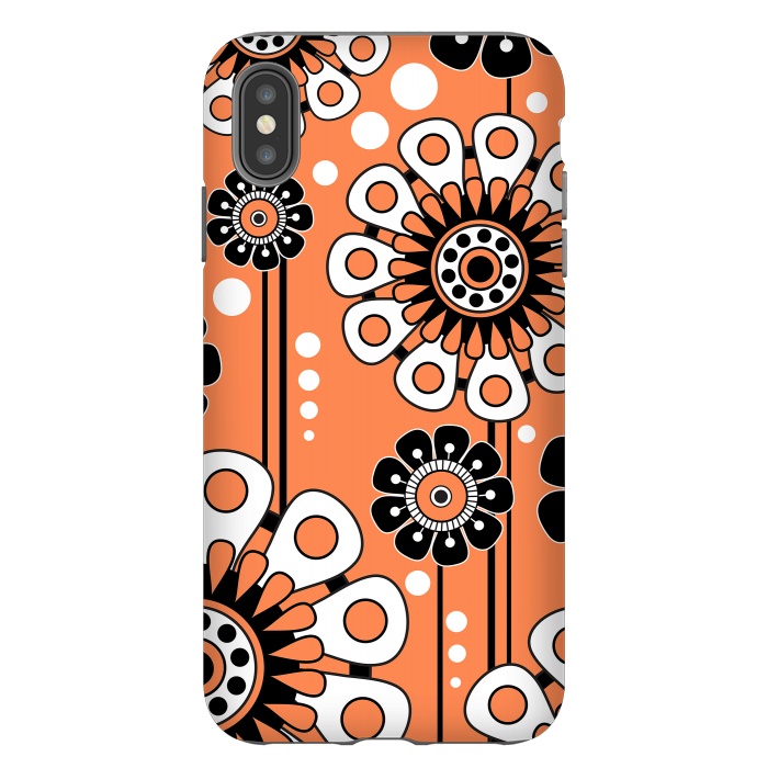 iPhone Xs Max StrongFit Orange Flowers by Shelly Bremmer