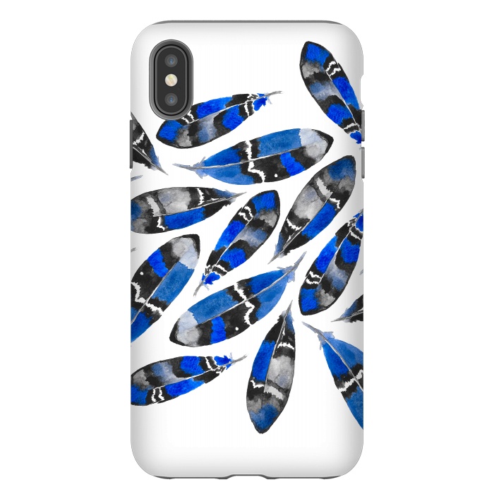 iPhone Xs Max StrongFit Northern Feather Blue by Amaya Brydon