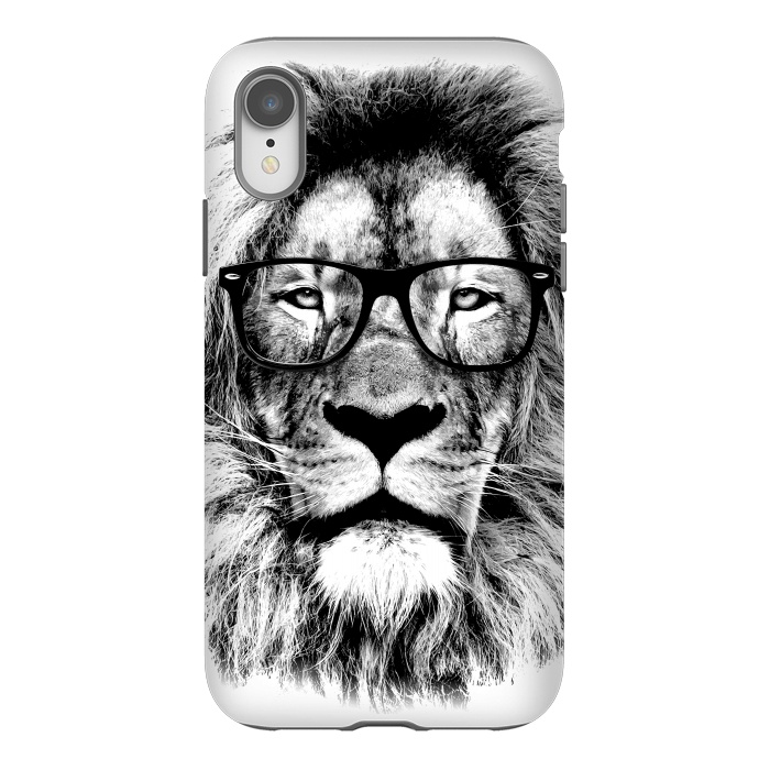 iPhone Xr StrongFit The King Lion of The Library by Mitxel Gonzalez