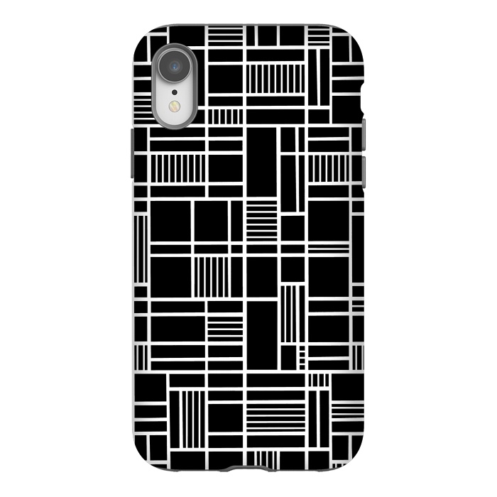 iPhone Xr StrongFit Map Outline Black 45 White by Project M