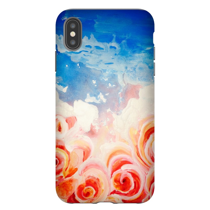 iPhone Xs Max StrongFit Peachy Roses by ANoelleJay