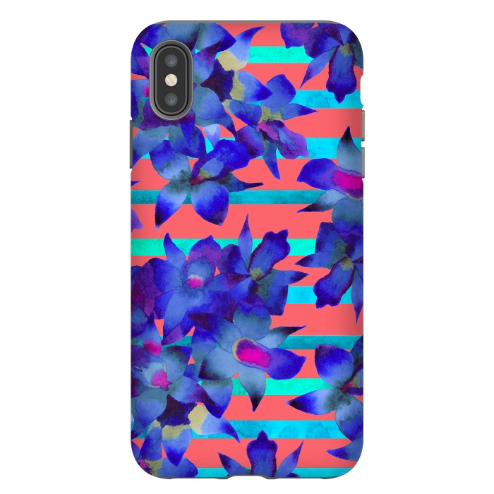 iPhone Xs Max StrongFit Coral Stripes by Amaya Brydon