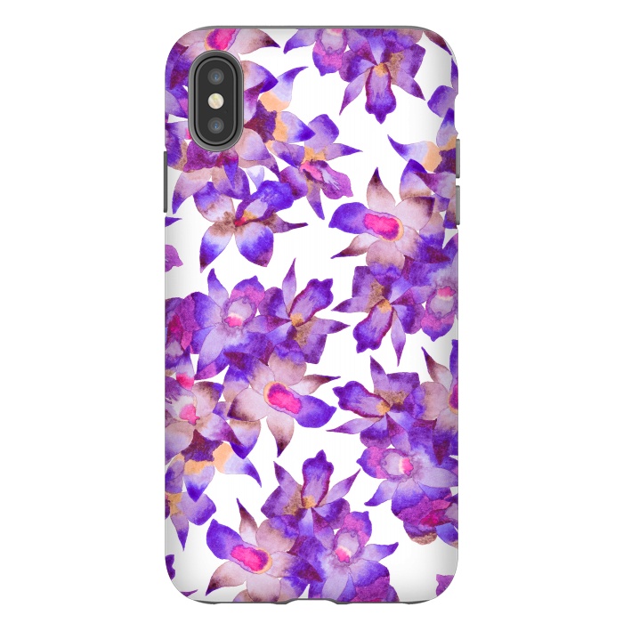 iPhone Xs Max StrongFit Vintage Floral Violet by Amaya Brydon