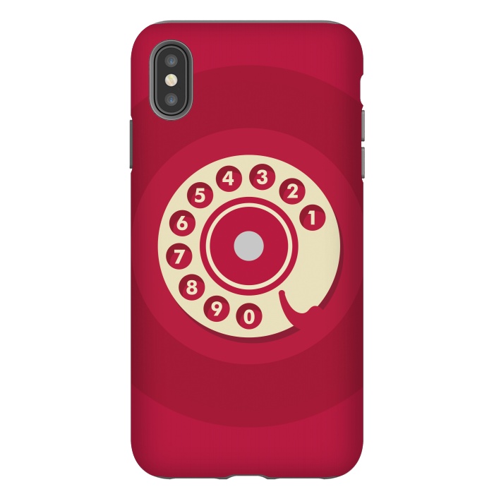 iPhone Xs Max StrongFit Vintage Red Telephone by Dellán