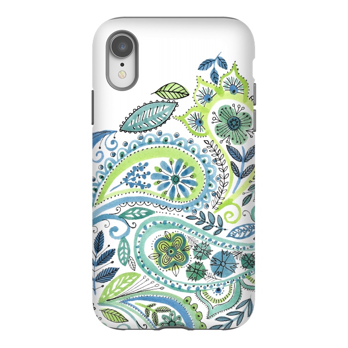 iPhone Xr StrongFit Watercolour Paisley by Laura Grant