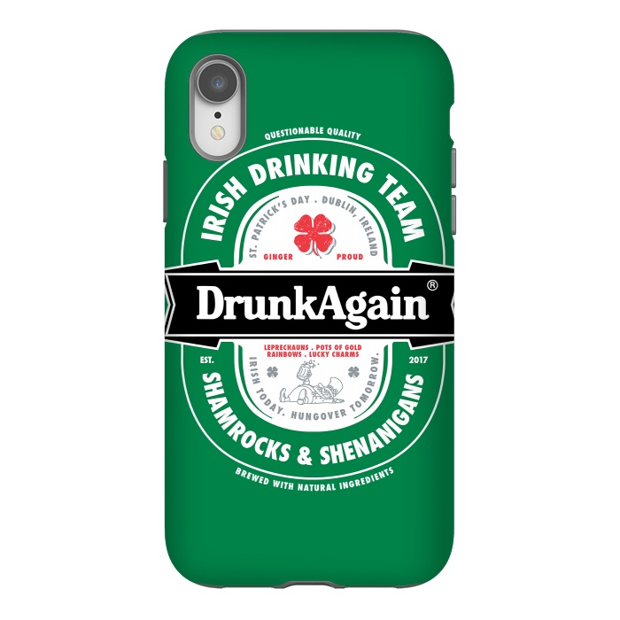 iPhone Xr StrongFit DrunkAgain Beer Label by Vó Maria