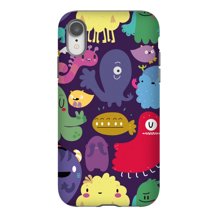 iPhone Xr StrongFit Colorful monsters by Maria Jose Da Luz
