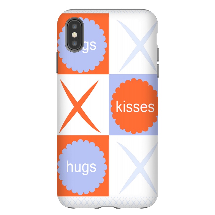 iPhone Xs Max StrongFit X's & O's -Orange/Lavender by Bettie * Blue