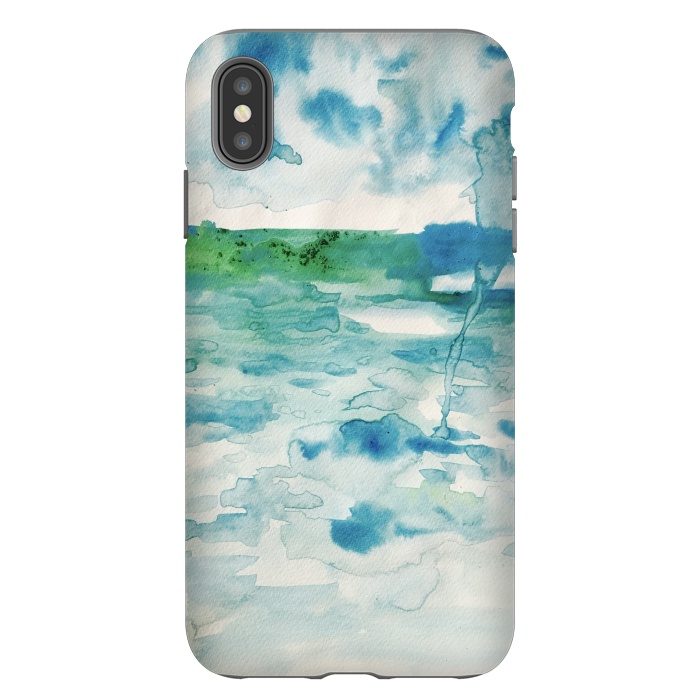 iPhone Xs Max StrongFit Miami Beach Watercolor #6 by ANoelleJay