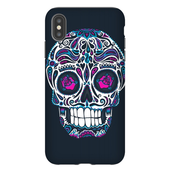 iPhone Xs Max StrongFit Calavera IV Neon  by Wotto