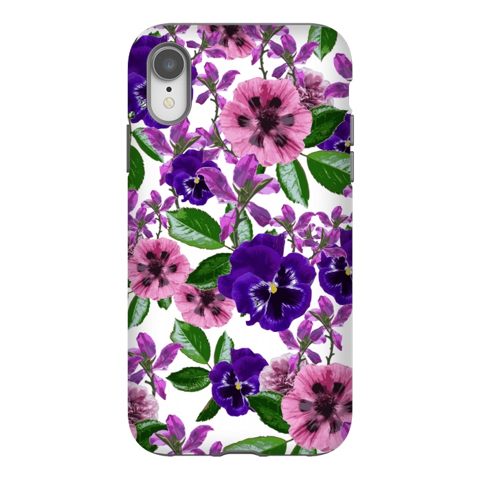 iPhone Xr StrongFit White Floral Garden by Zala Farah