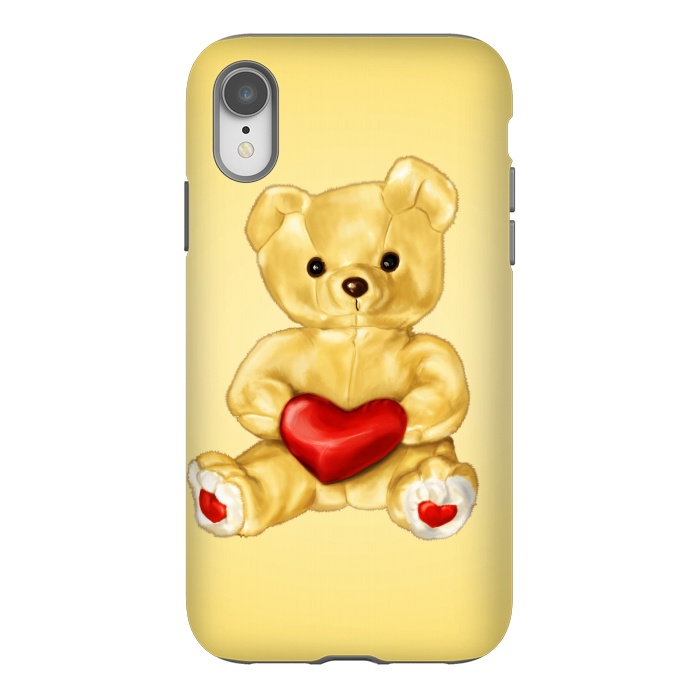 iPhone Xr StrongFit Cute Teddy Bear Hypnotist With Heart by Boriana Giormova