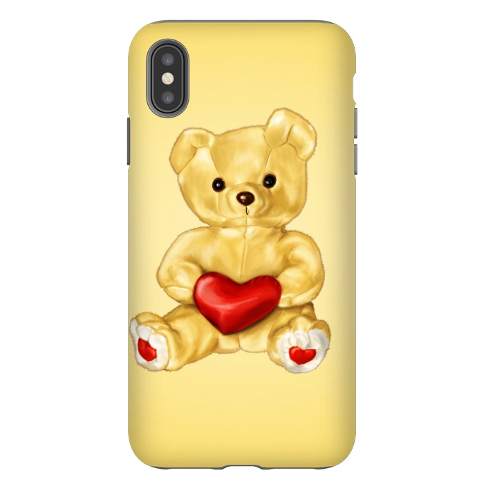 iPhone Xs Max StrongFit Cute Teddy Bear Hypnotist With Heart by Boriana Giormova