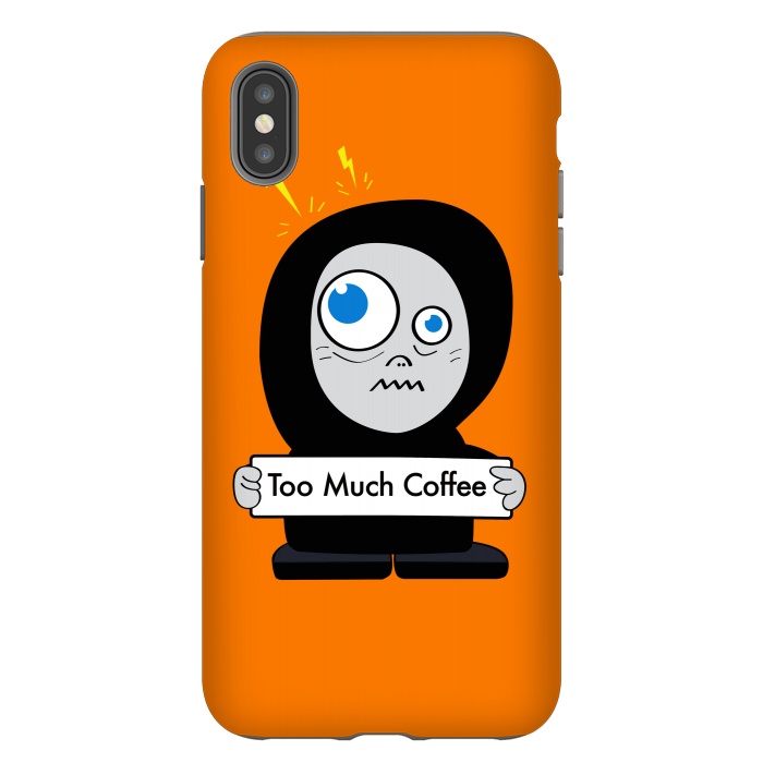 iPhone Xs Max StrongFit Funny Cartoon Character Too Much Coffee by Boriana Giormova