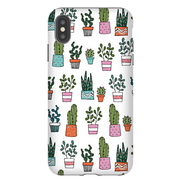 iPhone Xs Max StrongFit cacti in pots 2 by Laura Grant