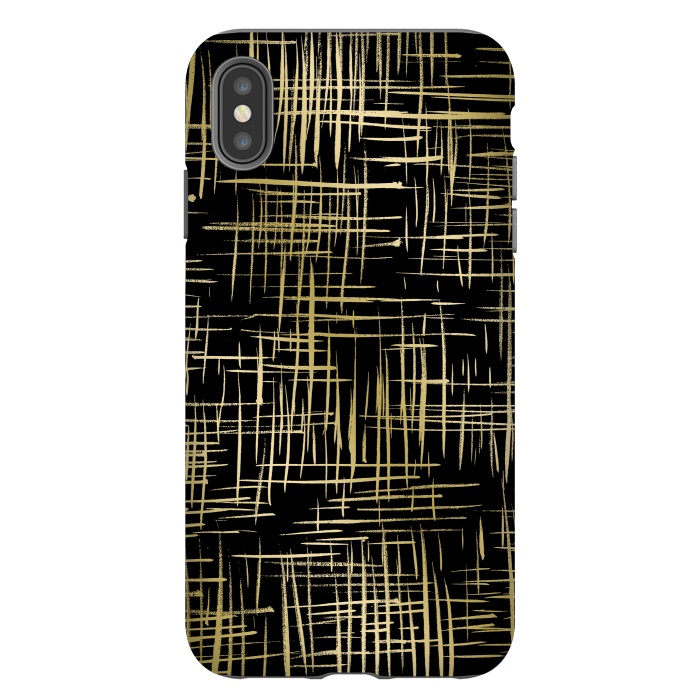 iPhone Xs Max StrongFit Crosshatch Black by Caitlin Workman
