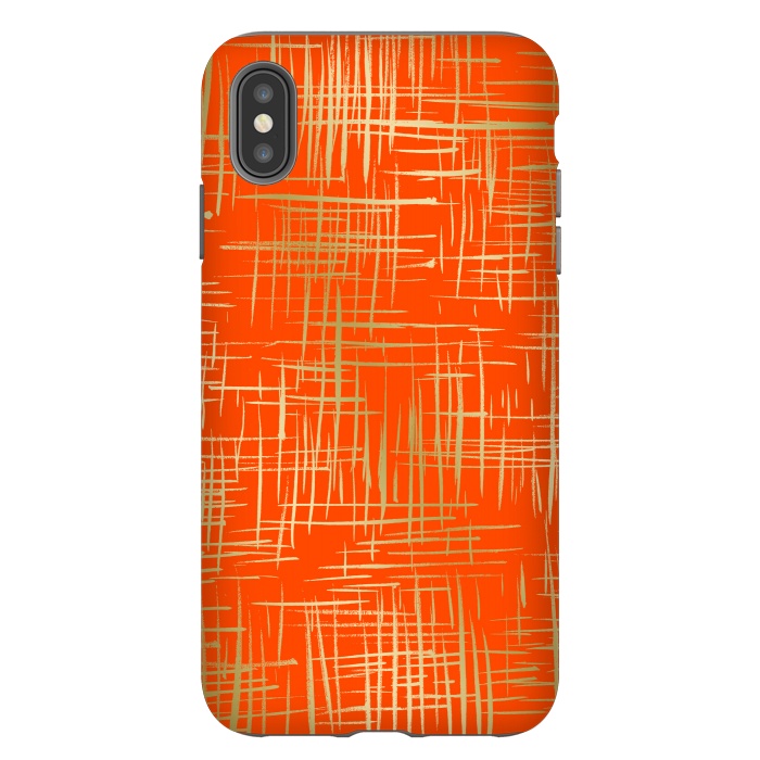 iPhone Xs Max StrongFit Crosshatch Red by Caitlin Workman