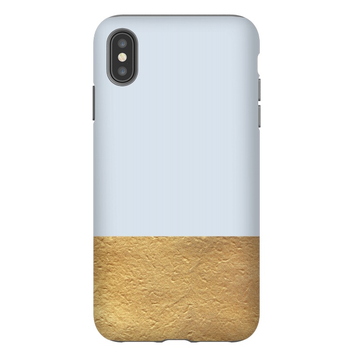 iPhone Xs Max StrongFit Color Block Light Blue and Gold by Caitlin Workman