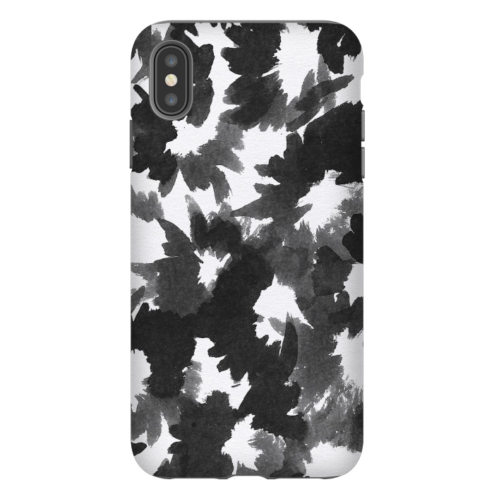iPhone Xs Max StrongFit Black Floral by Caitlin Workman