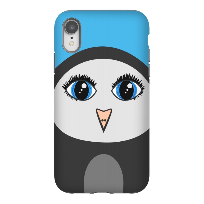 iPhone Xr StrongFit Cute Cartoon Geometric Penguin Face by Boriana Giormova